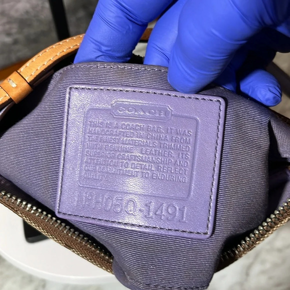 Coach 1491 tan signature print with fish and purple suede - Picture 11 of 11